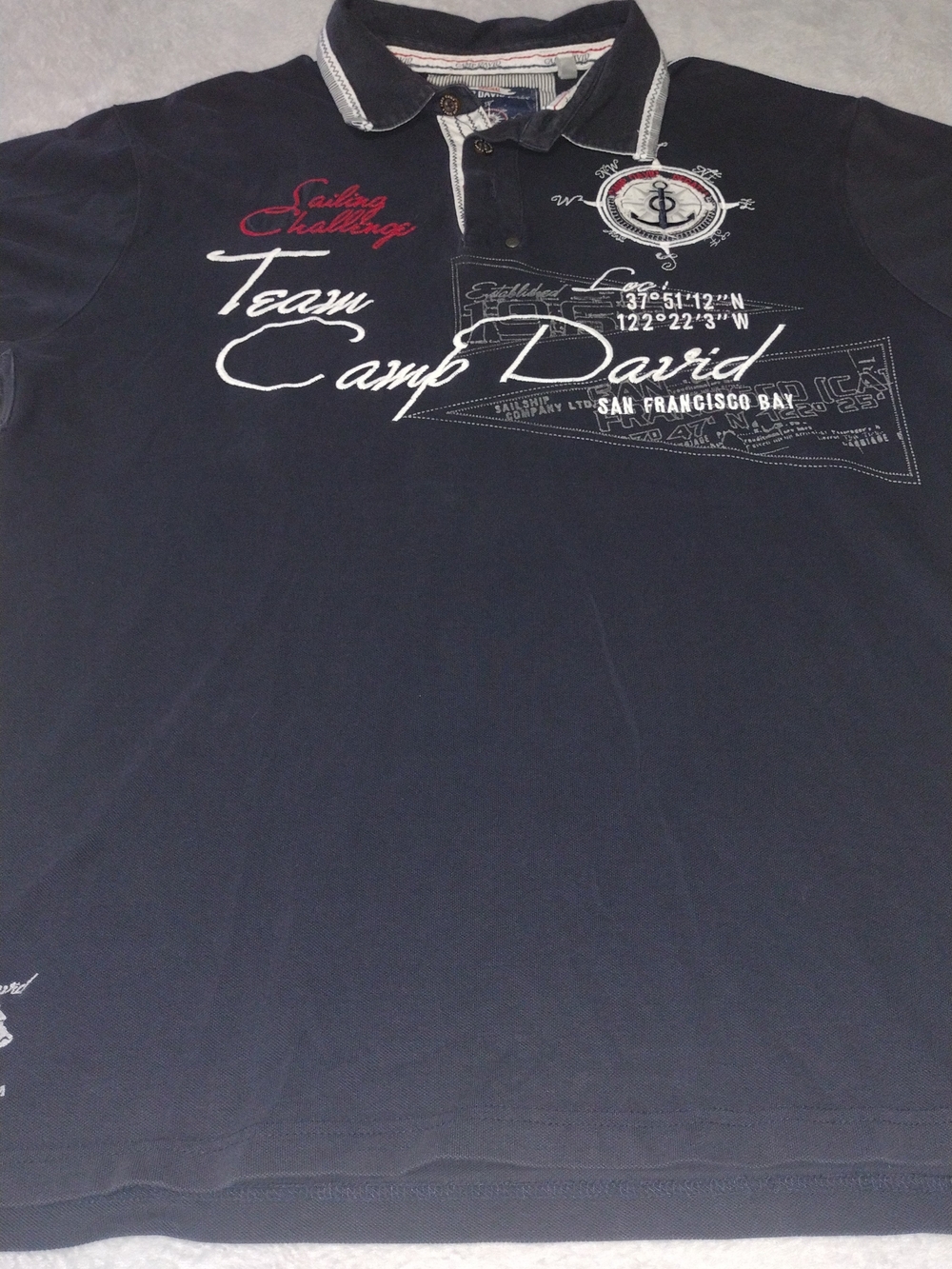 Camp David Men's  XXL Navy Embroidered Polo Shirt